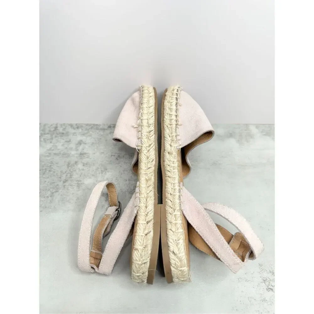 Splendid Espadrille Size 6 Pink‎ Leather Suede Ankle Strap Padded Round Toe Shoe